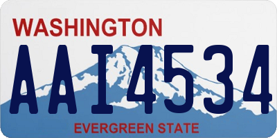 WA license plate AAI4534