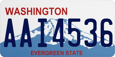 WA license plate AAI4536