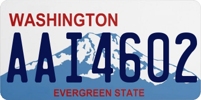 WA license plate AAI4602