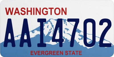 WA license plate AAI4702