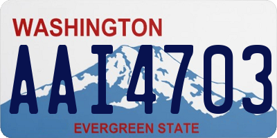 WA license plate AAI4703