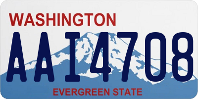 WA license plate AAI4708