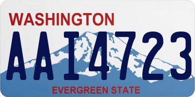 WA license plate AAI4723