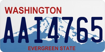 WA license plate AAI4765