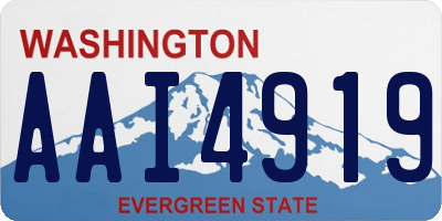WA license plate AAI4919