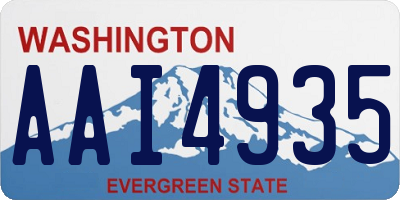 WA license plate AAI4935