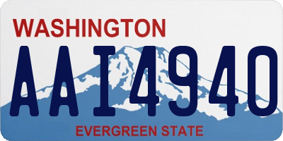 WA license plate AAI4940