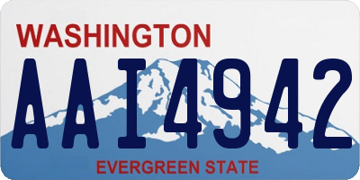 WA license plate AAI4942