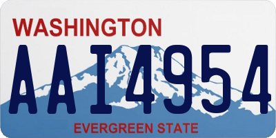 WA license plate AAI4954