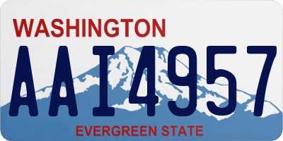 WA license plate AAI4957