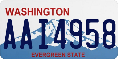 WA license plate AAI4958