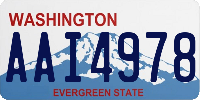WA license plate AAI4978