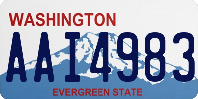 WA license plate AAI4983
