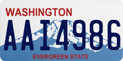 WA license plate AAI4986