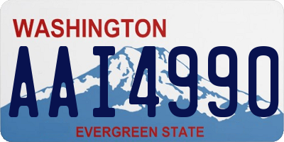 WA license plate AAI4990