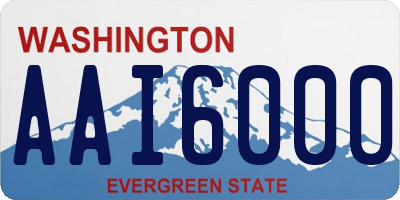 WA license plate AAI6000