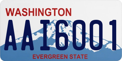 WA license plate AAI6001