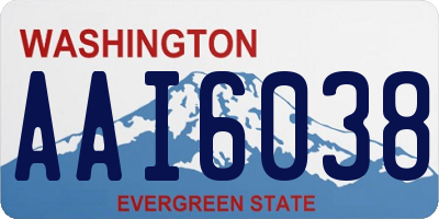WA license plate AAI6038