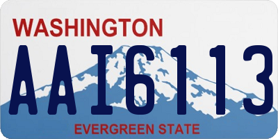 WA license plate AAI6113