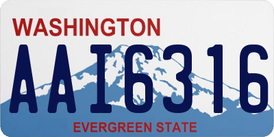 WA license plate AAI6316