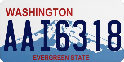 WA license plate AAI6318