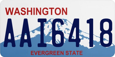 WA license plate AAI6418