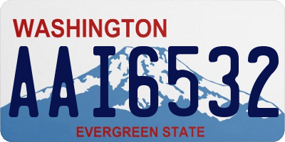 WA license plate AAI6532