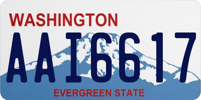 WA license plate AAI6617