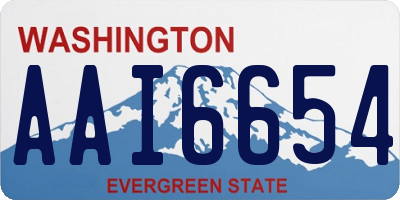 WA license plate AAI6654