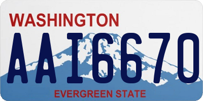 WA license plate AAI6670