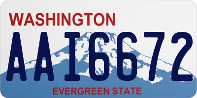 WA license plate AAI6672