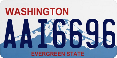 WA license plate AAI6696