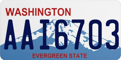 WA license plate AAI6703