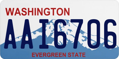 WA license plate AAI6706