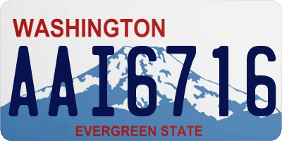 WA license plate AAI6716