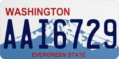 WA license plate AAI6729