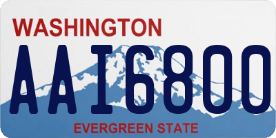 WA license plate AAI6800