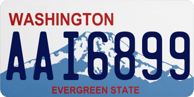 WA license plate AAI6899