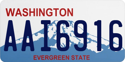 WA license plate AAI6916