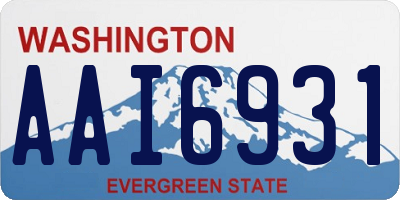 WA license plate AAI6931