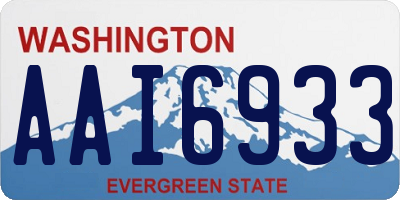 WA license plate AAI6933