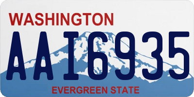 WA license plate AAI6935