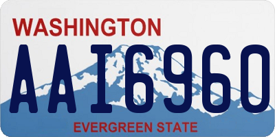 WA license plate AAI6960
