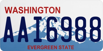 WA license plate AAI6988