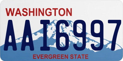 WA license plate AAI6997