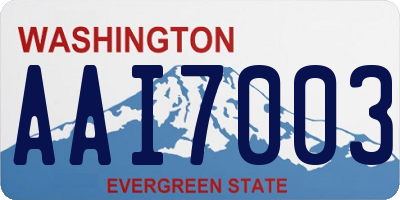 WA license plate AAI7003