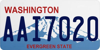 WA license plate AAI7020