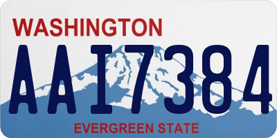 WA license plate AAI7384