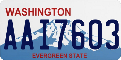 WA license plate AAI7603