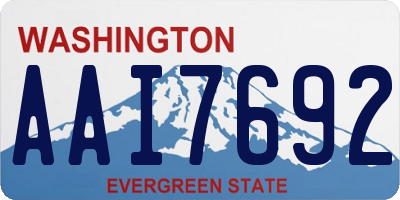 WA license plate AAI7692